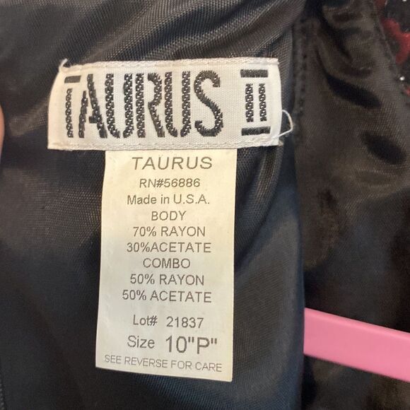 Vintage- dark red Japanese inspired dress- Size 10P - Picture 10 of 11